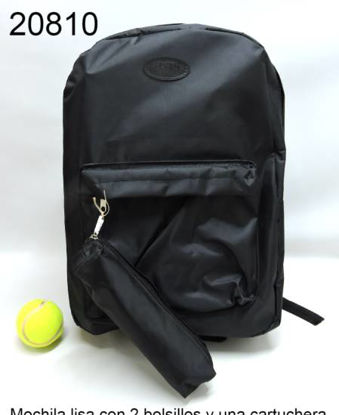 Imagen de MOCHILA LISA C/ 2 BOLSILLOS Y CARTUCHERA 1.26